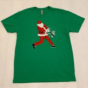 ChalkTalkSPORTS Baseball Short Sleeve Performance Tee Home Run Santa Size M